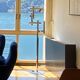 Vintage Italian Space Age floor lamp Reggiani, geometric tubes, minimal chromed