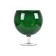 Grand vase en verre vert vintage 'brandy glass' soufflé à la bouche 26cm