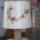 Stone lamp, herbarium lampshade, 60s
