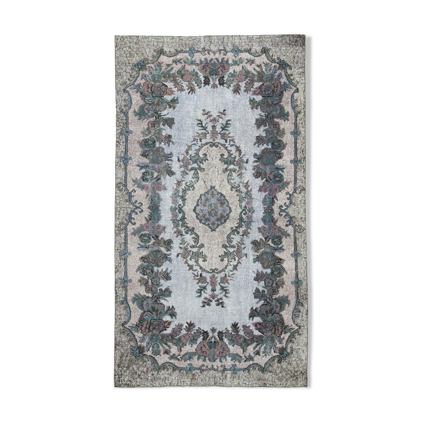 Handmade Bohemian Turkish 1980s 165 cm x 305 cm Grey Carpet