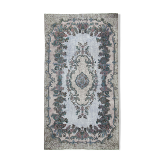 Tapis fait à la main bohème turc des années 1980 165 cm x 305 cm tapis gris