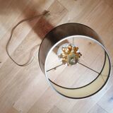 Vintage white and gold ceramic pineapple lamp