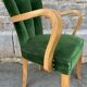 Pair of vintage studded velvet bridge chairs, 1950s
