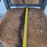 Character armchair in black wood and animal skin #CHMR