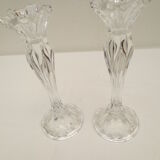 Paire de bougeoirs anciens en cristal