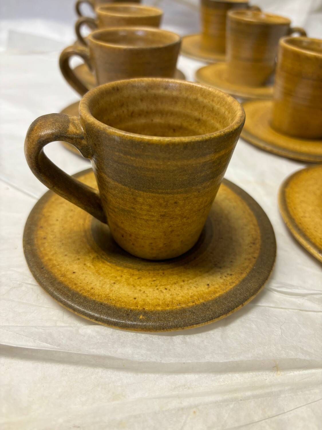 Set of 8 vintage stoneware mugs