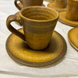 Ensemble de 8 tasses en grès vintage