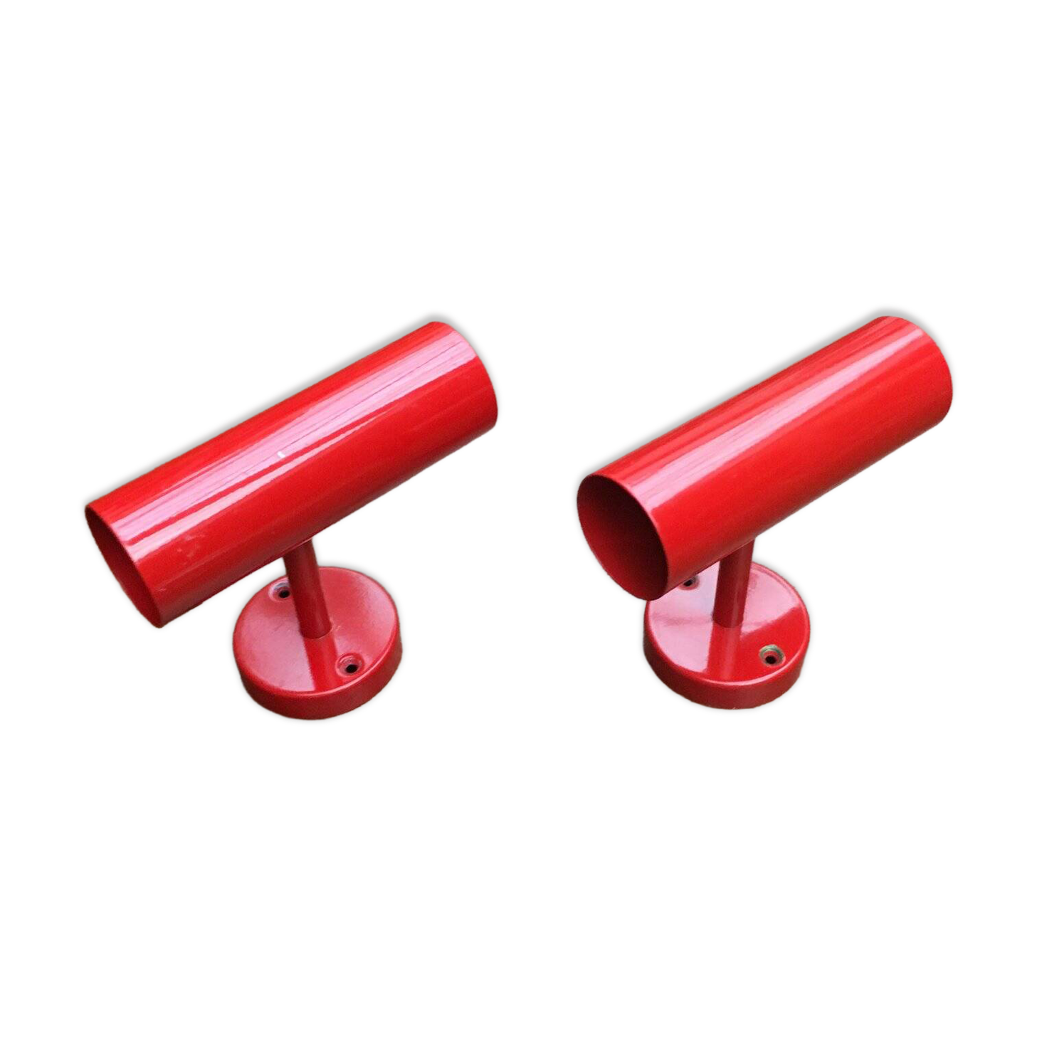 Mid-century minimalist red wall lamp, set of 2.
