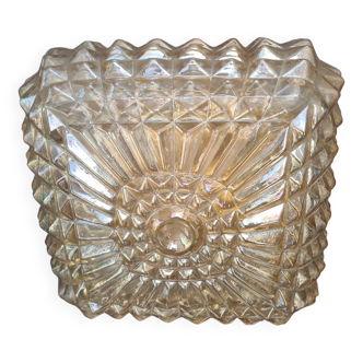 Square glass ceiling light: vintage