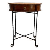 Side table / bedside table / pedestal table / antique wooden harness and canning