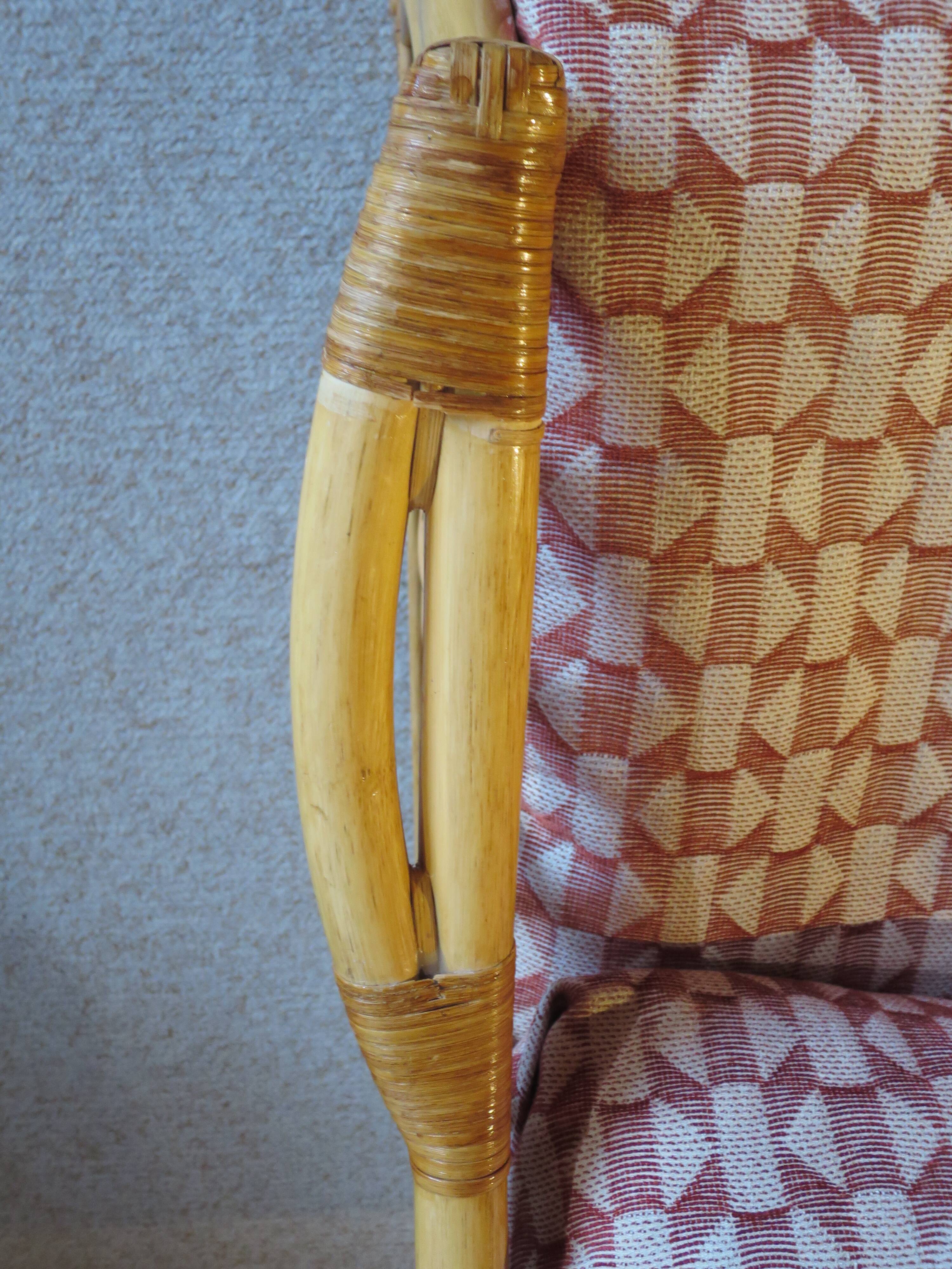 Vintage - Set of 2 woven rattan, bamboo and wood armchairs - Natural colour - 1980s