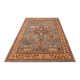 Beige, blue, red oriental rug.
