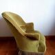 Art Deco green velvet toadstool armchair