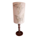 Turned wood lamp and silk lampshade