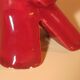 Burgundy ceramic horse lamp from the 1950s