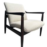 Pair of vintage GFM-64 pure linen armchairs by Edmund Homa, 1960s