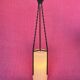 LAMP/IRON SUSPENSION FORGED OPAQUE WHITE GLASS CYLINDRICAL TUBE