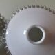 Set of 2 vintage pendant lampshades in wavy white opaline glass