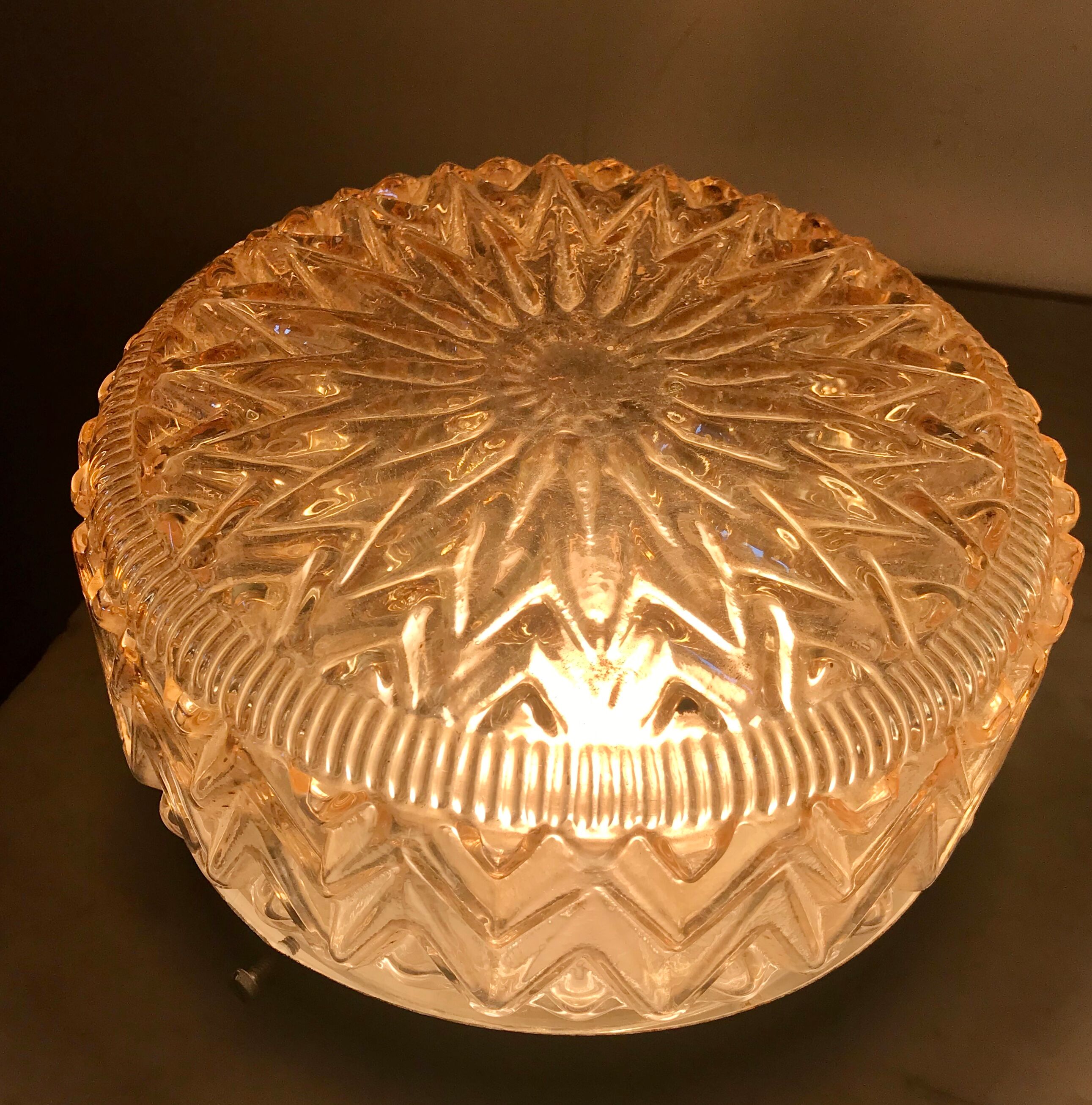 Vintage iridescent amber ceiling