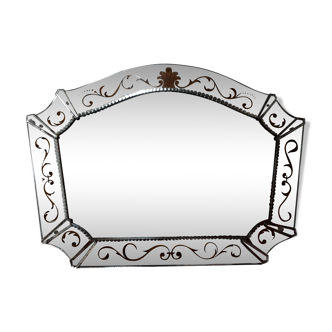 Vintage wall mirror 1950 glass glazed