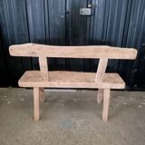Old small farm bench in solid oak