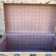 Antique wooden travel trunk