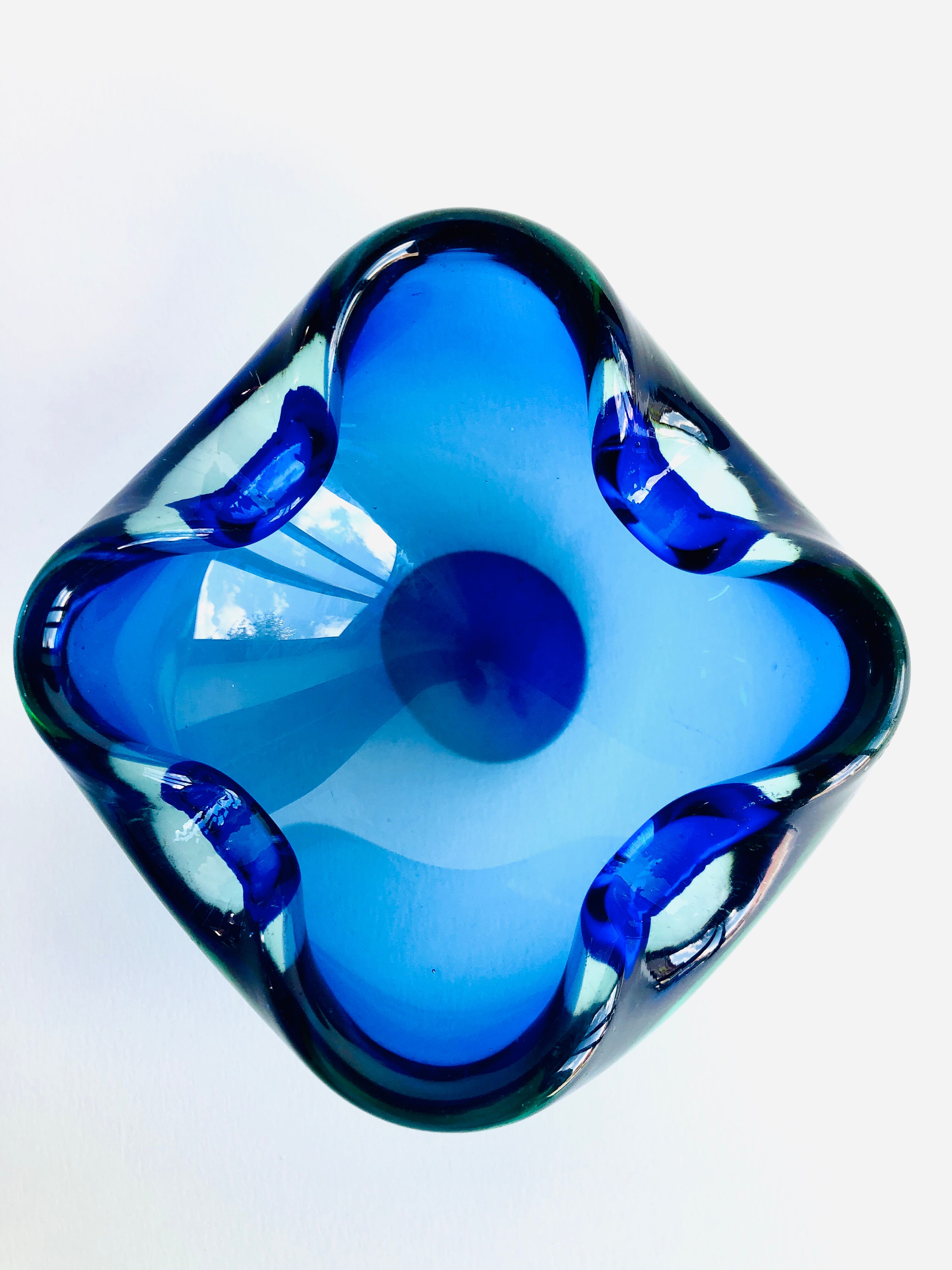 Vintage blue ashtray, Murano