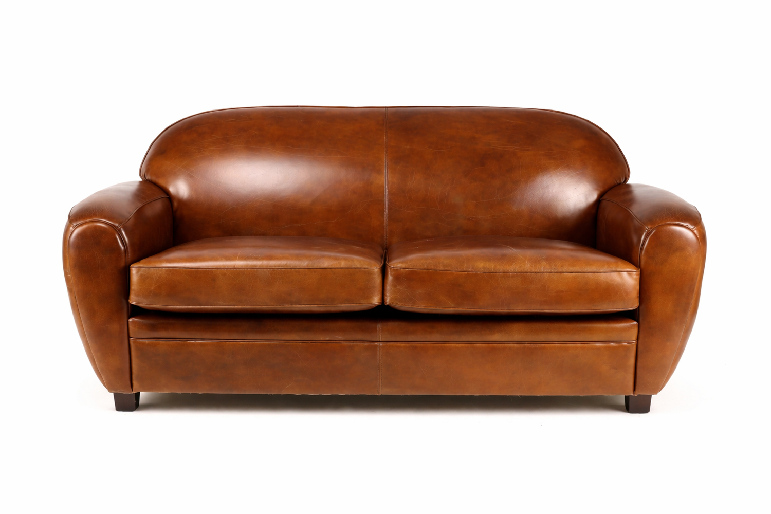 Leather 2-seater sofa
