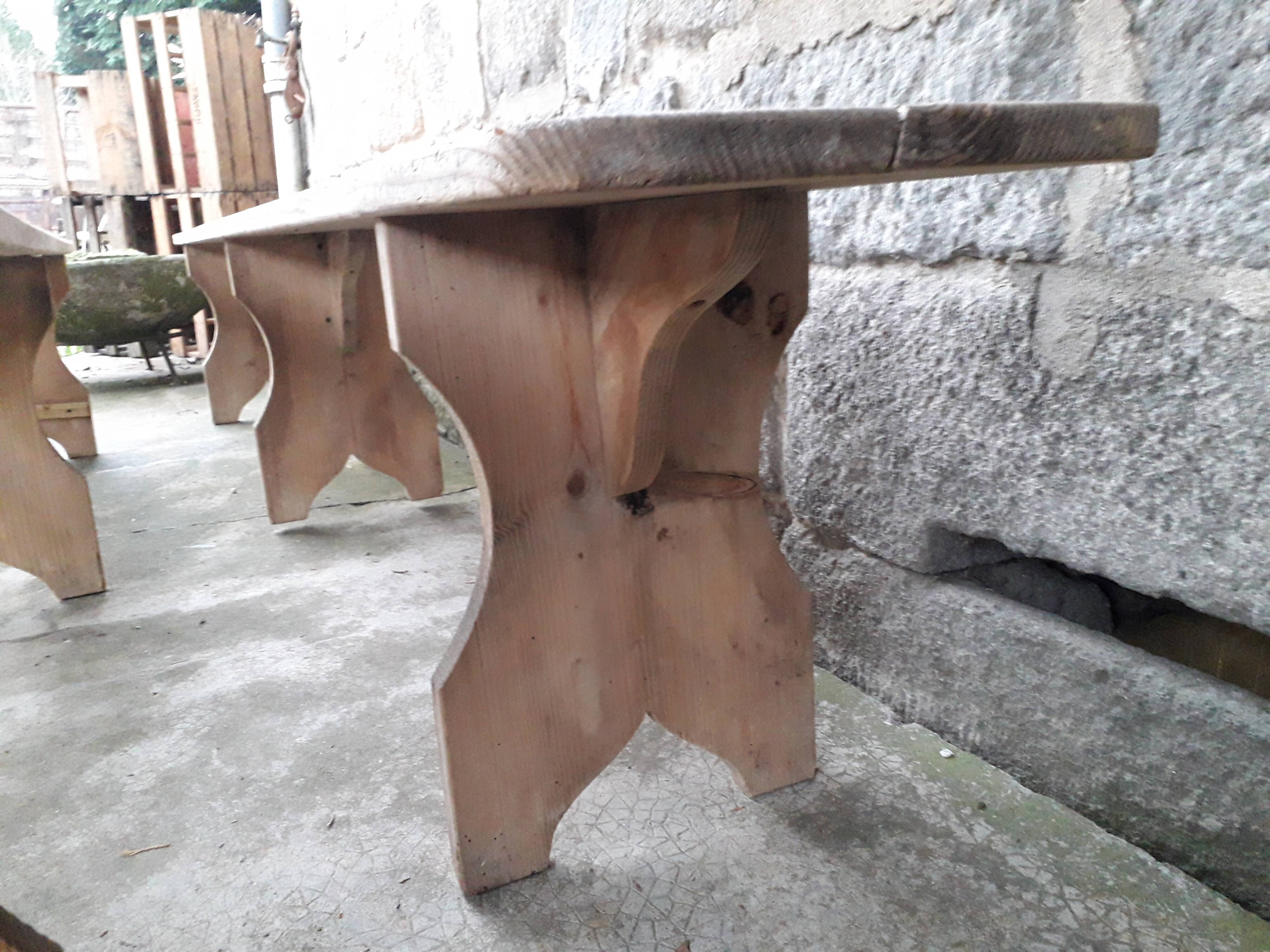 Pair of rustic benches 265 cm