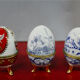 Porcelain egg-shaped boxes