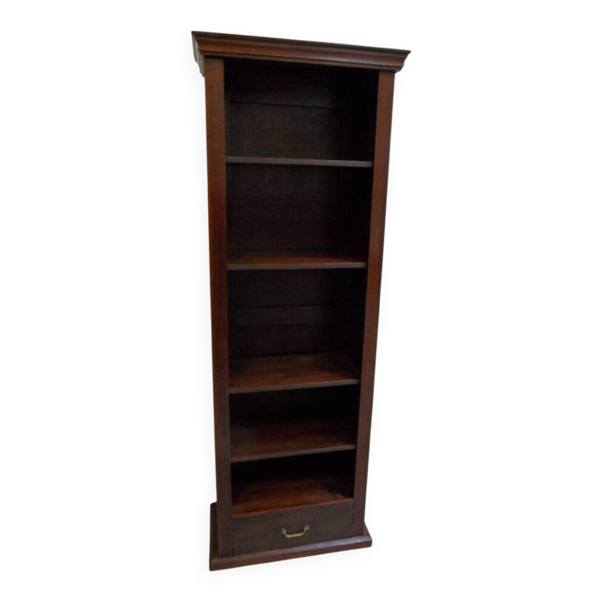 Antique oak open bookcase