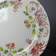 4 antique dessert plates Longchamp Daisies ironstone polychrome