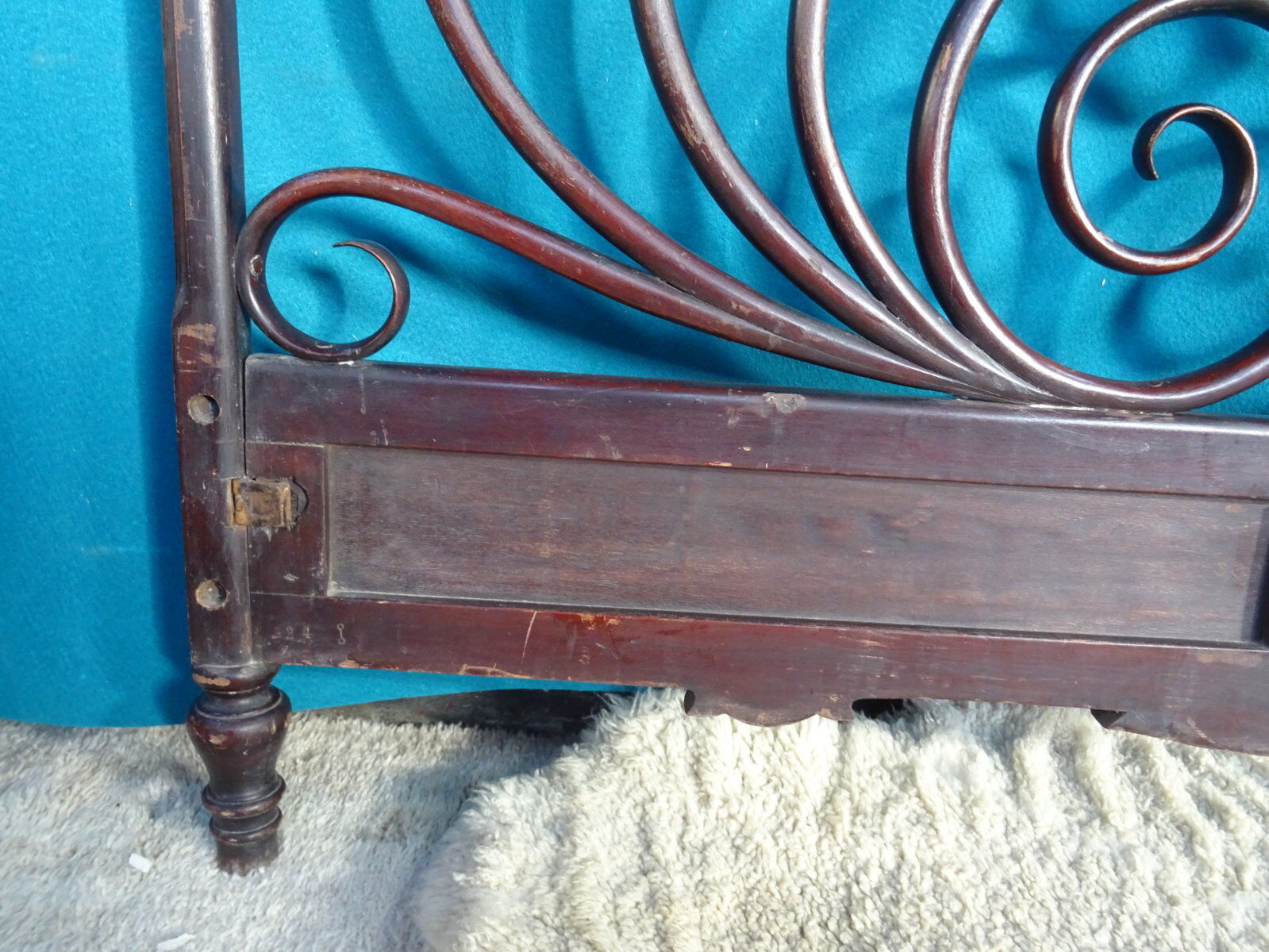 Double wooden headboard turned J & J kohn