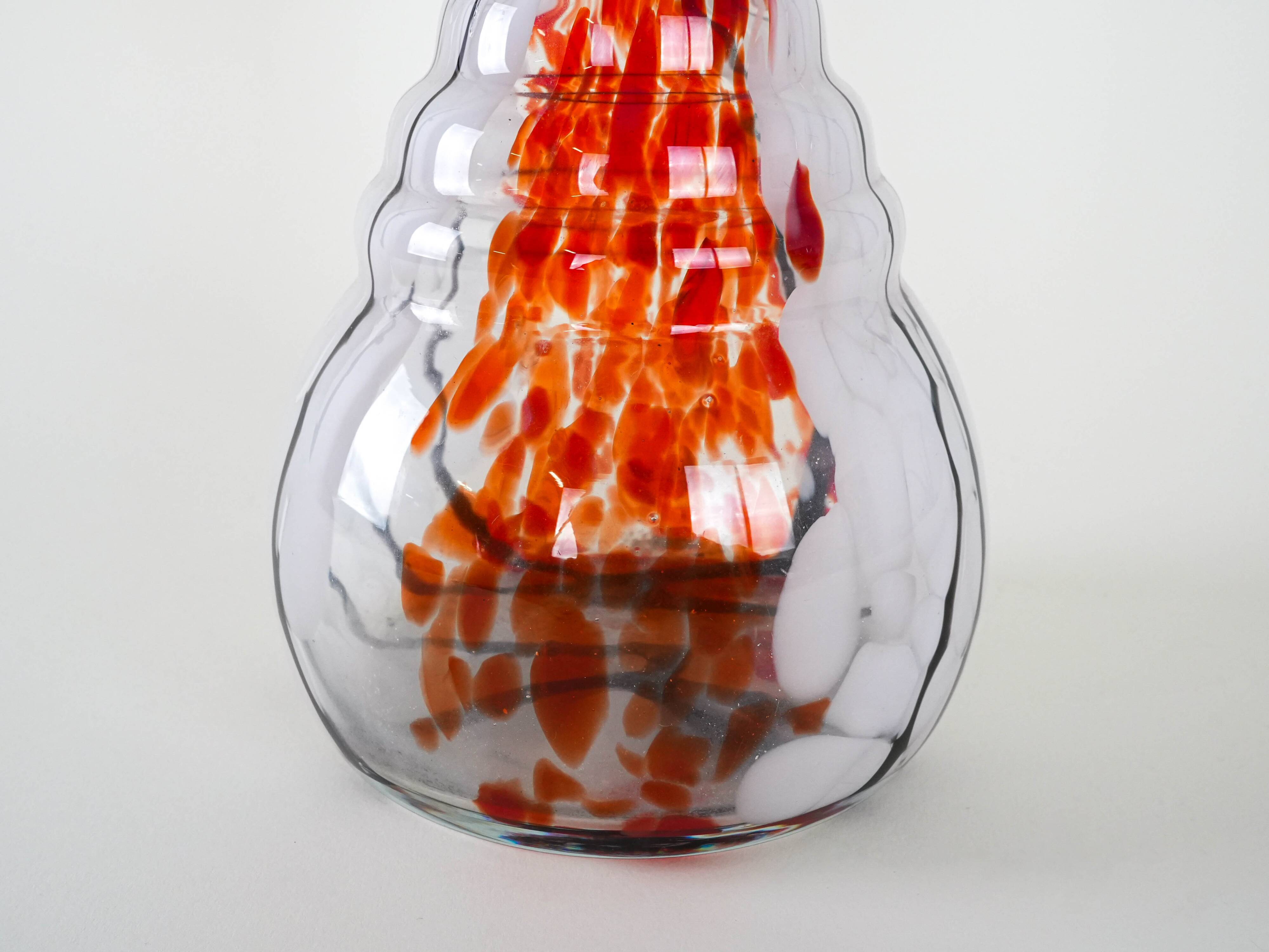 Glass vase, Italian design, 1970s, made in Italy
