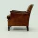 Fauteuil en cuir de mouton patiné années 1950