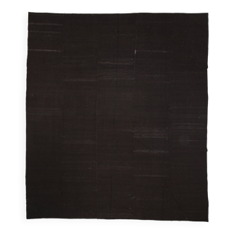 Turkish Dark Brown Modern Vintage Kilim Rug, 320x367Cm