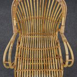 Rattan armchair with armrests 1950