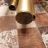 Gold metal pendant chandelier, Italy - 1970