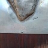 Contemporary decorative painting in wood and aluminum hand signed 1970