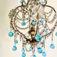 Old crystal pendant chandelier
