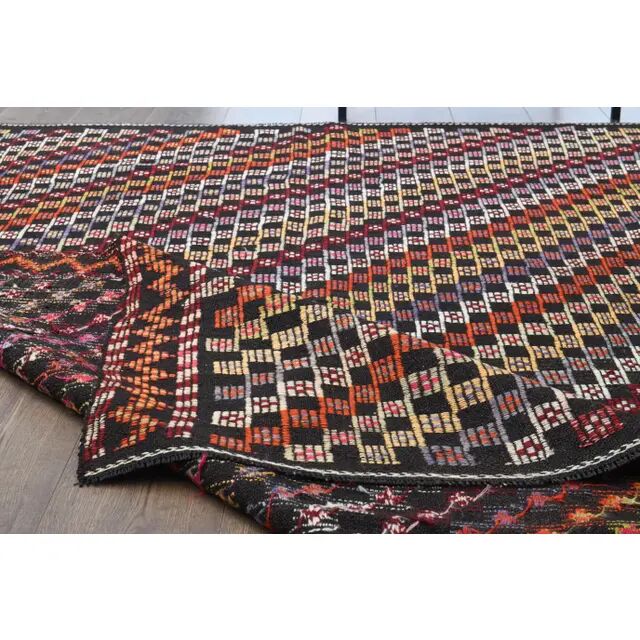 1970s vintage Turkish Oushak handmade wool cotton brown area rug 182x289