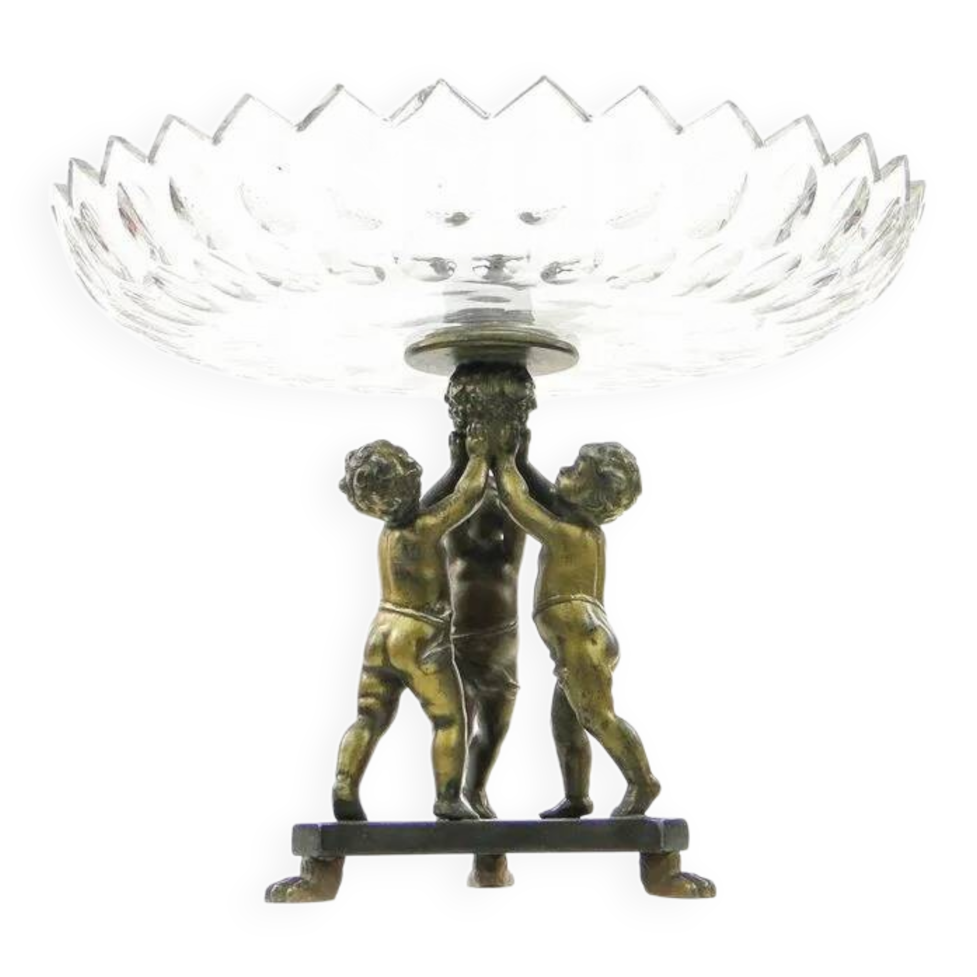 R8X Large figurative platter with cherubs in Art Nouveau style