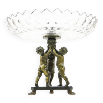 R8X Large figurative platter with cherubs in Art Nouveau style