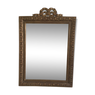 Louis XVI style mirror in gilded wood 53x38cm
