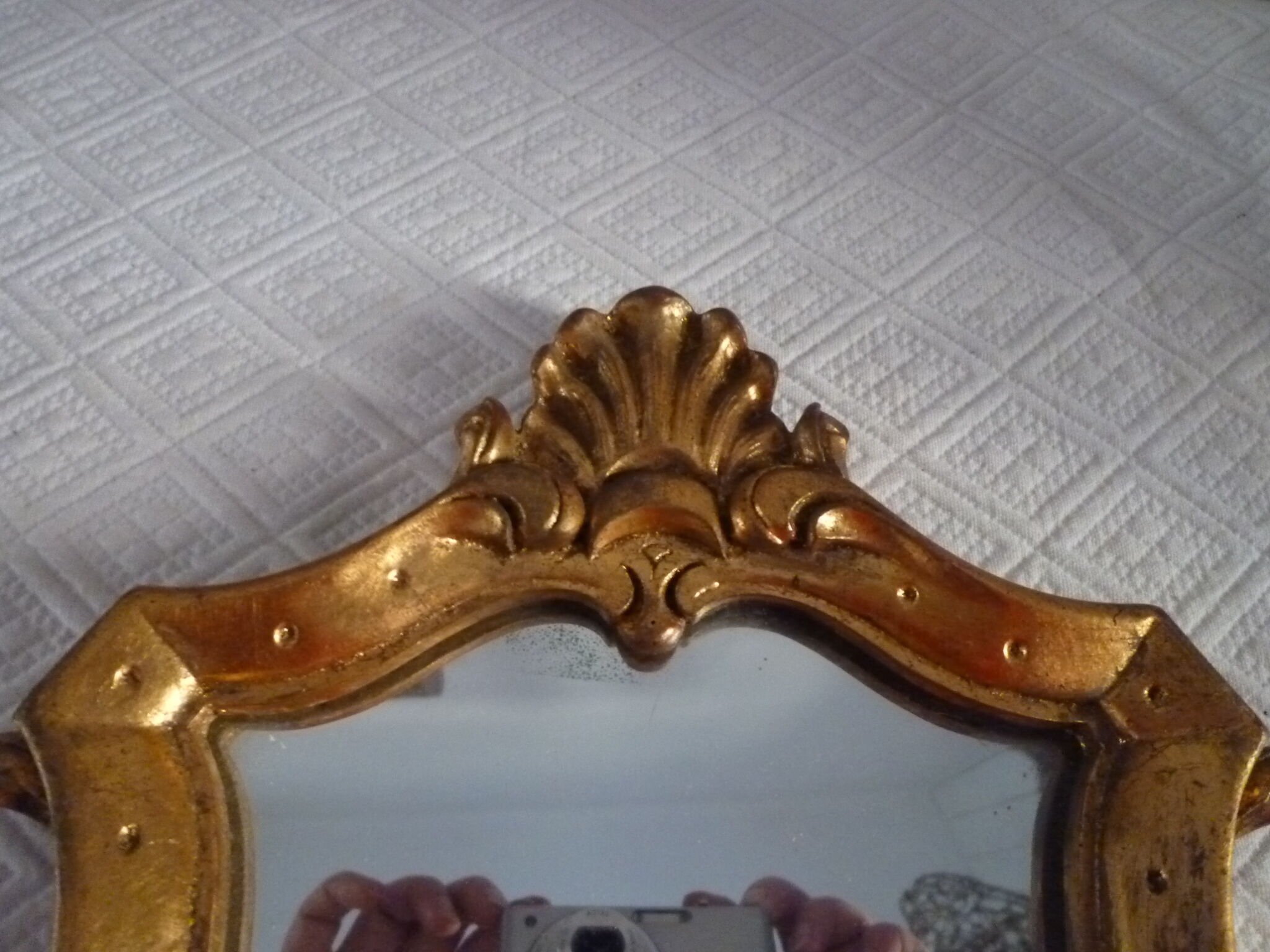 Miroir lyre doré