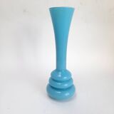 Blue opaline vase with space age rings
