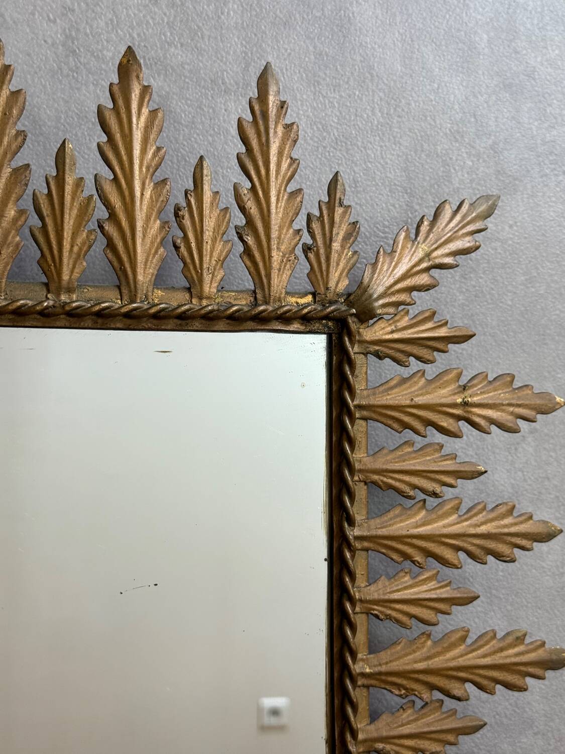 Rectangular sun mirror from the 1950s Italy