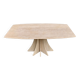 Travertine dining table by Claude Berraldacci with 8-sided stand