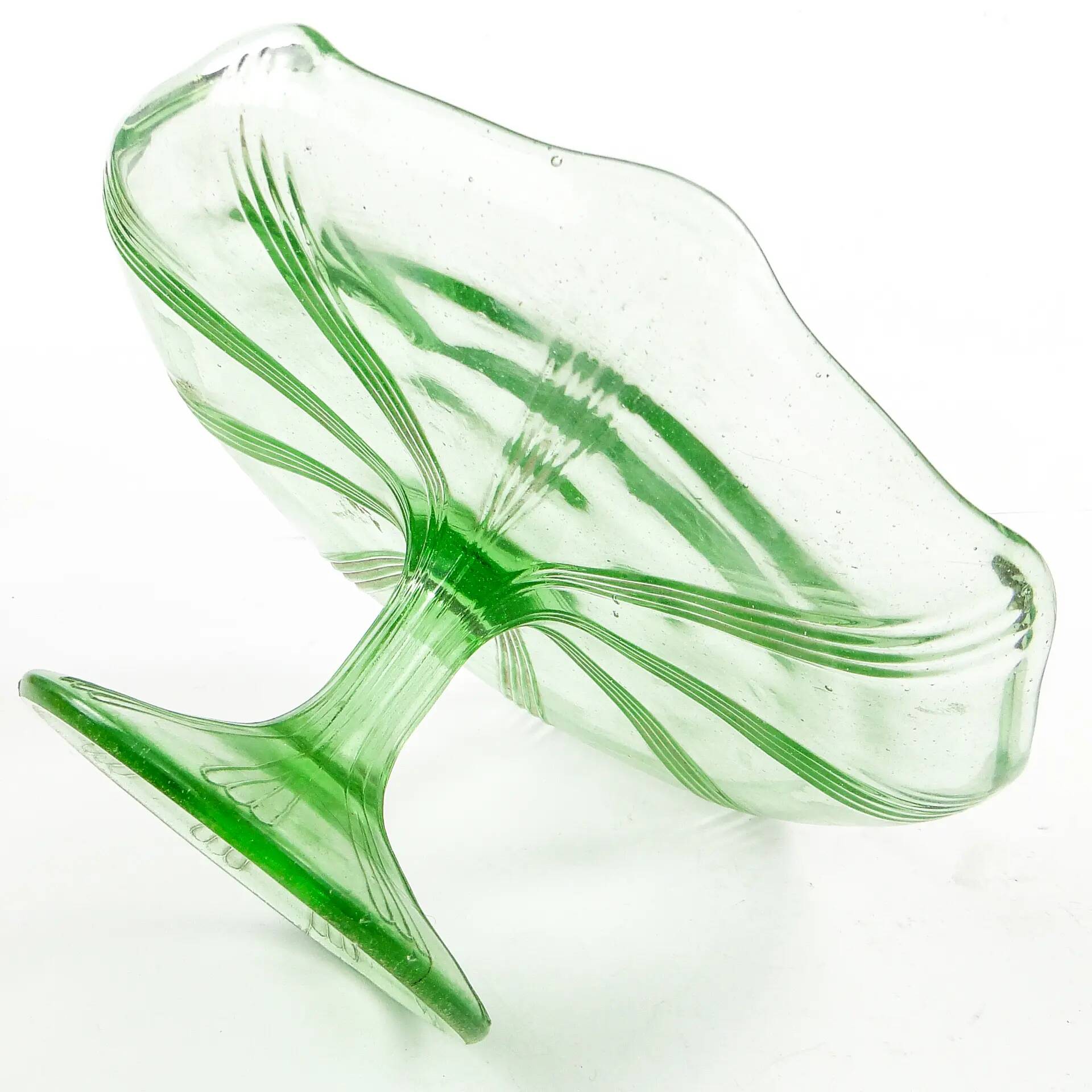 Art Deco cake stand, glass, Ząbkowice, Poland, 1970s
