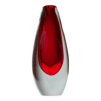 Mid-Century Modern Scandinavian Sommerso Art Glass Vase by Ernst Gordon